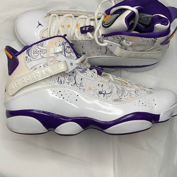 Vintage Air Jordan 6 Rings LA Lakers Championship Shoes Size 10.5 DS 2008 - Picture 2 of 7